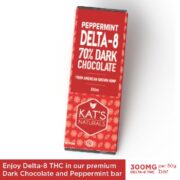 Delta-8 300mg Dark Chocolate Peppermint Bar kats naturals